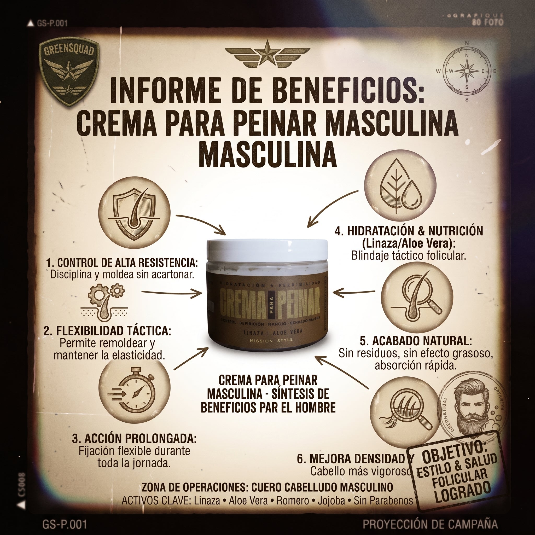 Crema Para Peinar Hombre | GREENSQUAD 150g